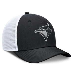Nike Men's MLB Toronto Blue Jays Tonal Black Rise Trucker Hat Black