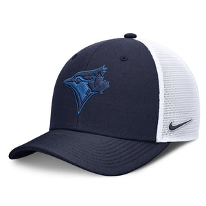 Nike Men's MLB Toronto Blue Jays Tonal Blue Rise Trucker Hat Blue