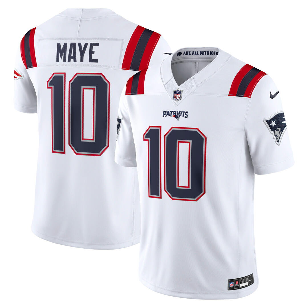 Nike Men's NFL New England Patriots Drake Maye Road Limited Jersey