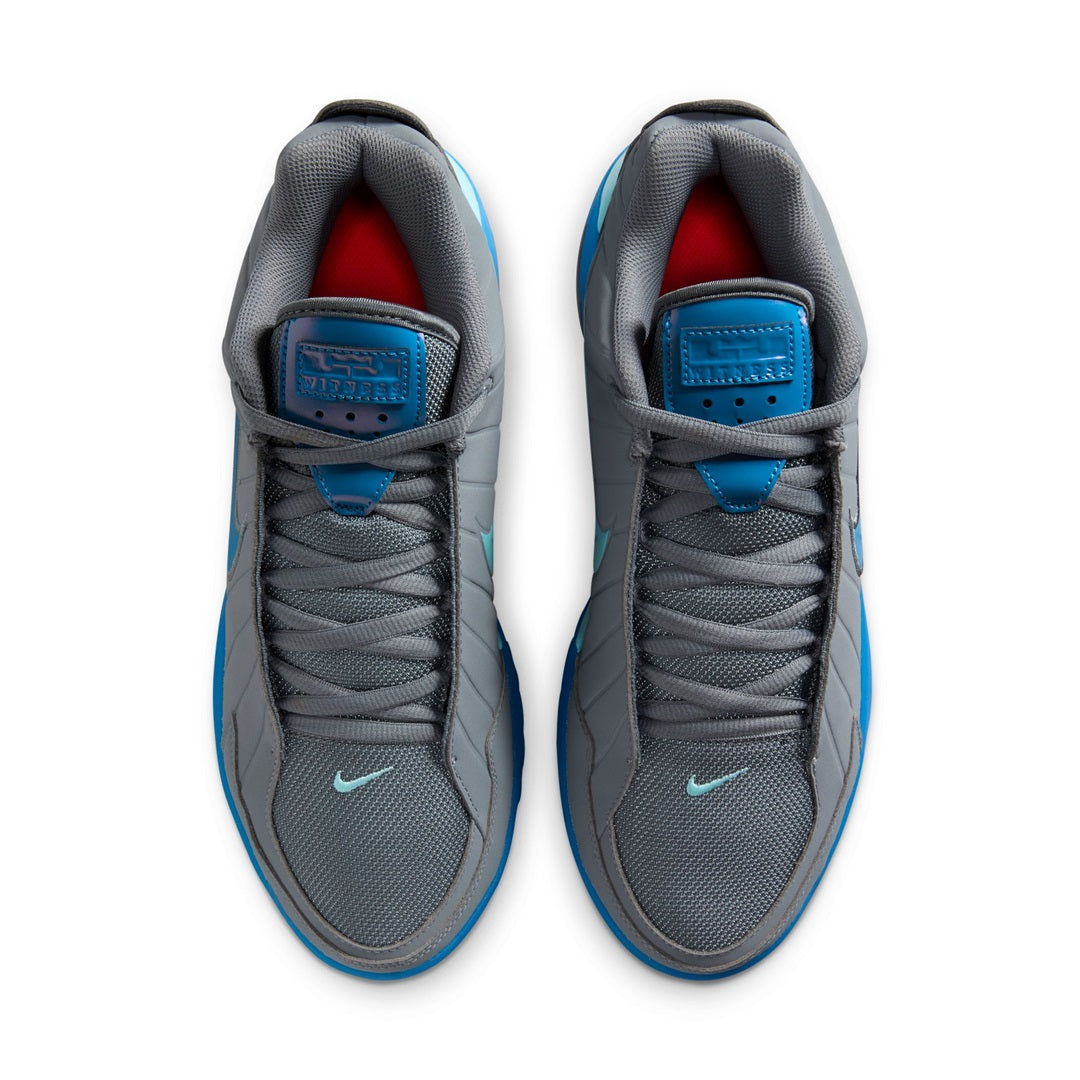 Nike Senior LeBron Witness 9 Basketball Shoes Grey Aurora Blue
