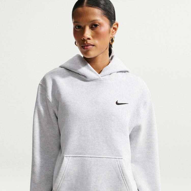 Nike Women's Studio Pullover Hoodie BIRCH HEATHER/BLACK
