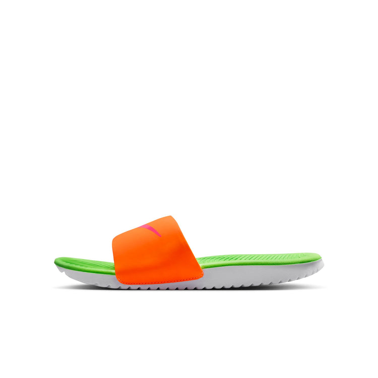 Nike Youth Kawa Slides TOTAL ORANGE/HYPER PINK-GREEN STRIKE
