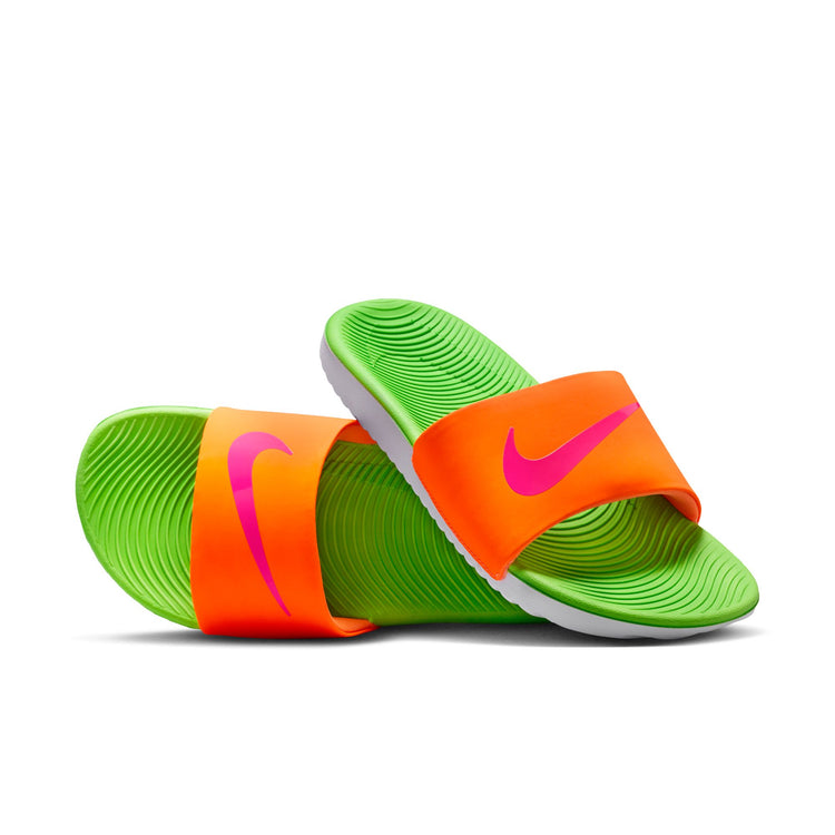Nike Youth Kawa Slides TOTAL ORANGE/HYPER PINK-GREEN STRIKE
