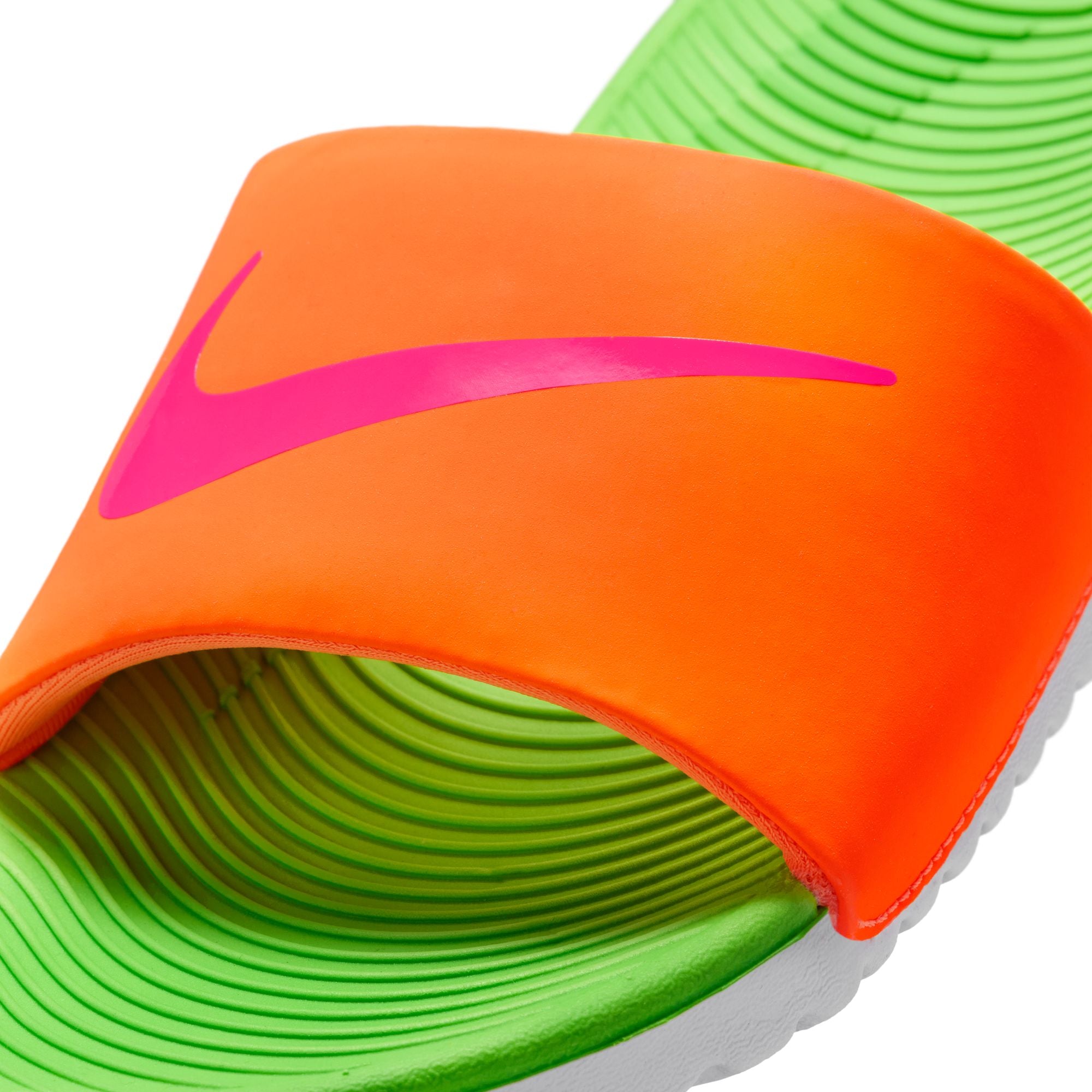 Nike Youth Kawa Slides TOTAL ORANGE/HYPER PINK-GREEN STRIKE

