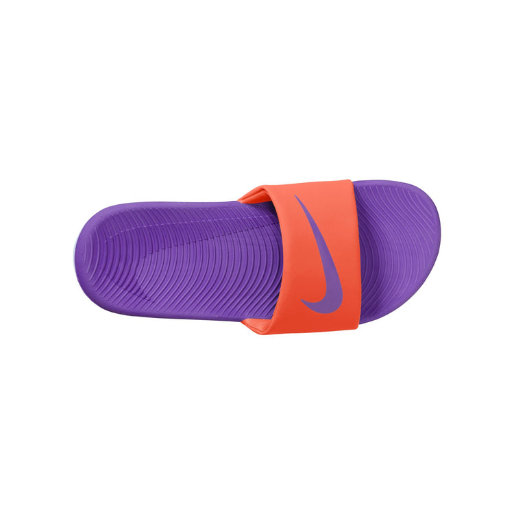 Nike Youth Kawa Slides TURF ORANGE/BRIGHT VIOLET-BLUE TINT
