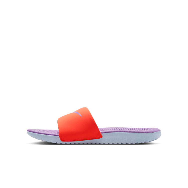 Nike Youth Kawa Slides TURF ORANGE/BRIGHT VIOLET-BLUE TINT
