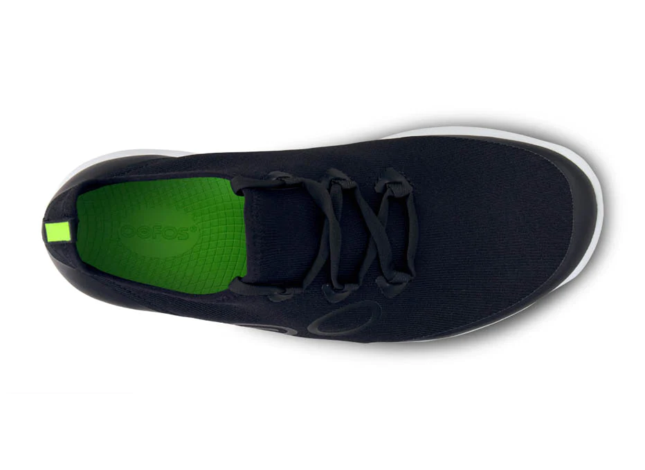 OOFOS Men's OOMG Sport Lace Shoe Black/White