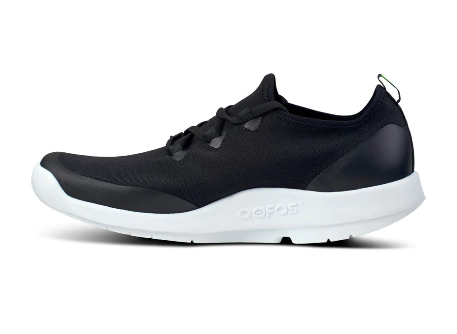 OOFOS Men's OOMG Sport Lace Shoe Black/White