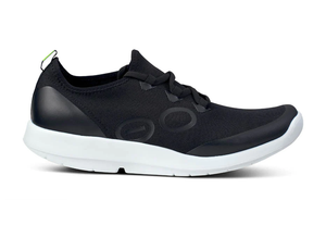 OOFOS Men's OOMG Sport Lace Shoe Black/White