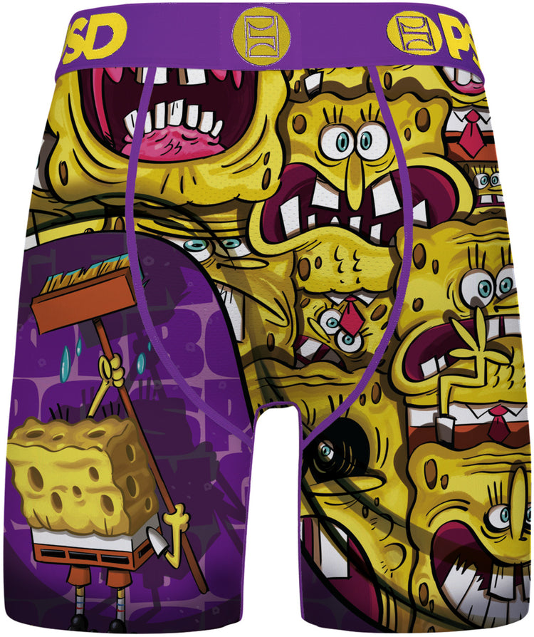 PSD SpongeBob Faces Boxer Briefs puple yellow