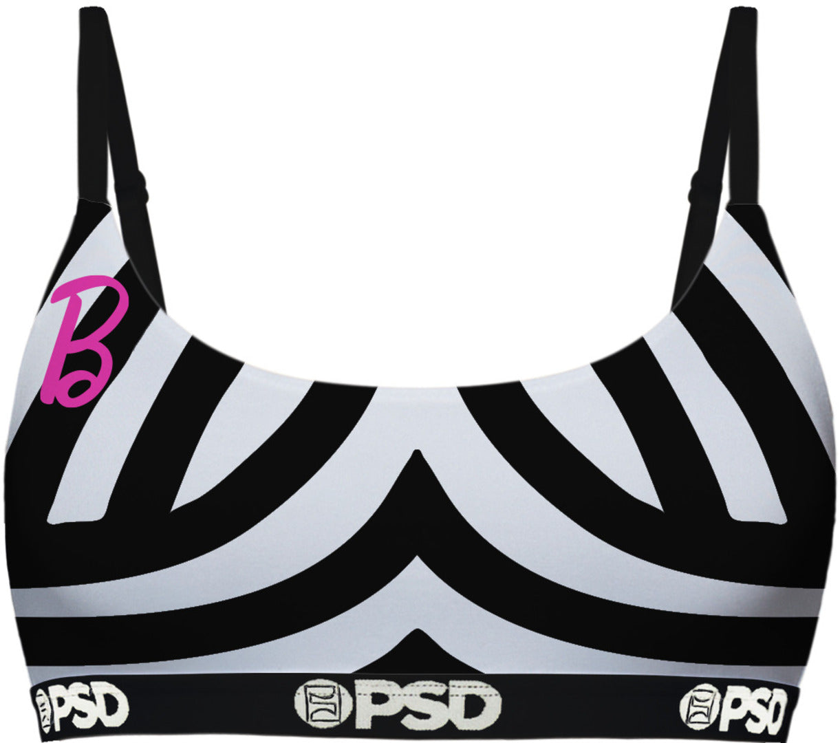 PSD Women's Barbie Doll Sports Bra black white
