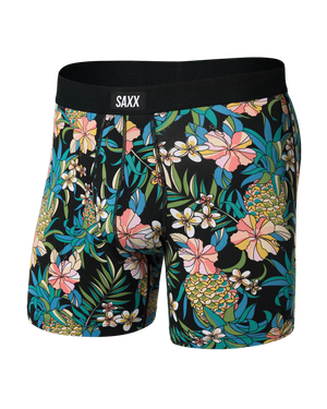 SAXX Men's Daytripper Boxer Briefs PINEAPPLE FIELD-BLACK
