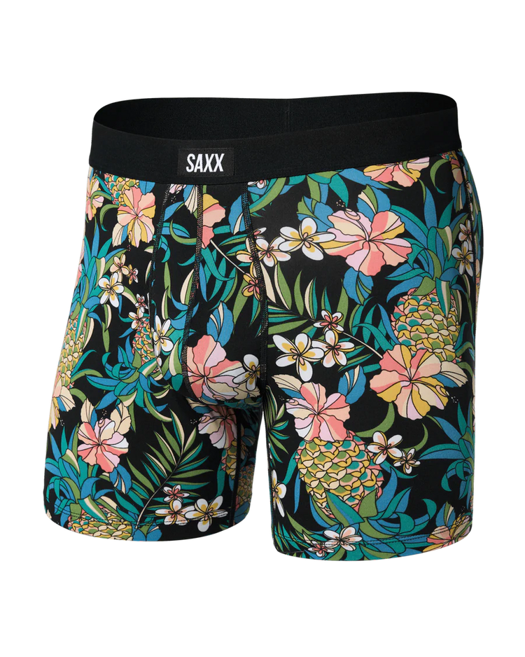 SAXX Men's Daytripper Boxer Briefs PINEAPPLE FIELD-BLACK
