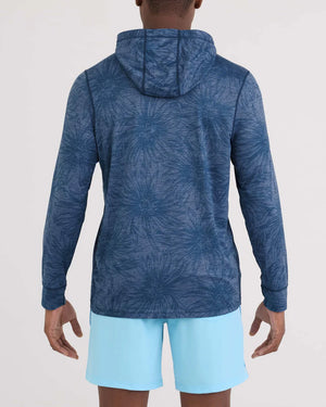 SAXX Men's Droptemp All Day Cooling Hoodie BIG DAISY-DENIM HEATHER
