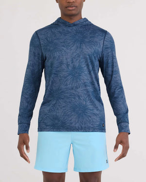 SAXX Men's Droptemp All Day Cooling Hoodie BIG DAISY-DENIM HEATHER
