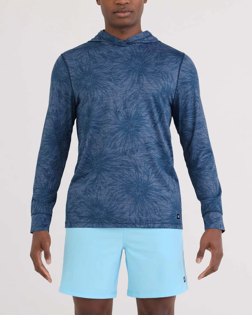 SAXX Men's Droptemp All Day Cooling Hoodie BIG DAISY-DENIM HEATHER
