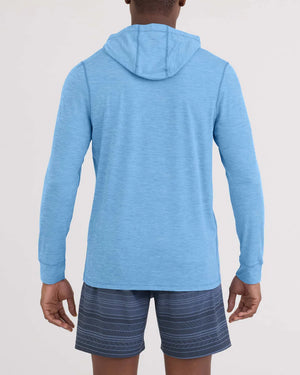 SAXX Men's Droptemp All Day Cooling Hoodie TRANQUIL BLUE HEATHER
