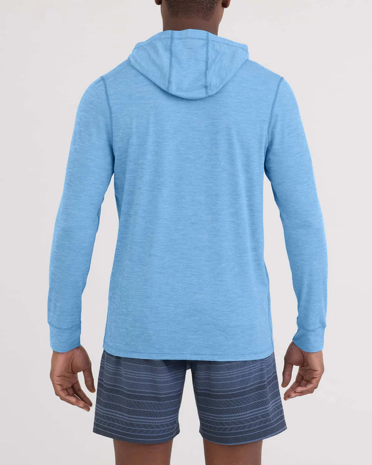 SAXX Men's Droptemp All Day Cooling Hoodie TRANQUIL BLUE HEATHER

