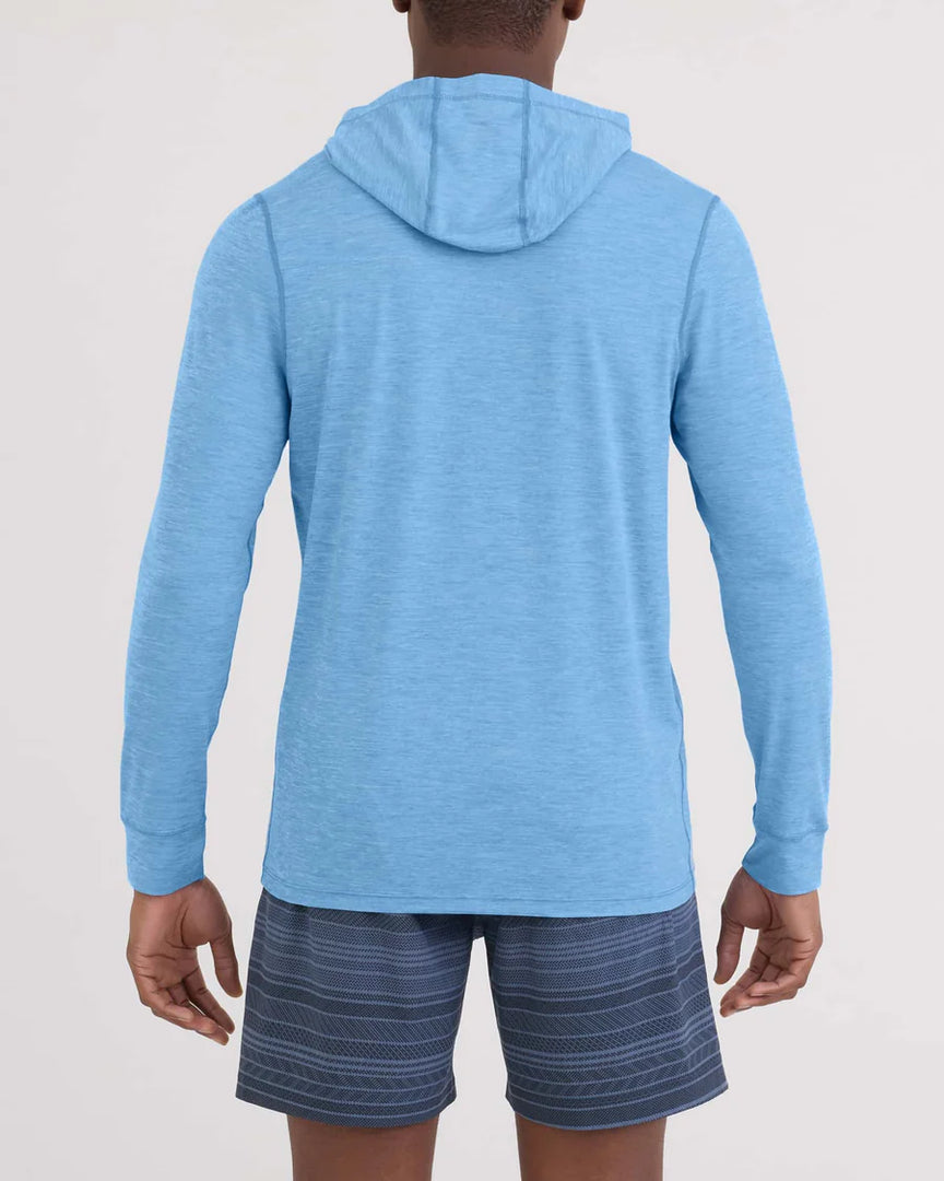 SAXX Men's Droptemp All Day Cooling Hoodie TRANQUIL BLUE HEATHER
