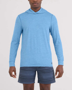 SAXX Men's Droptemp All Day Cooling Hoodie TRANQUIL BLUE HEATHER
