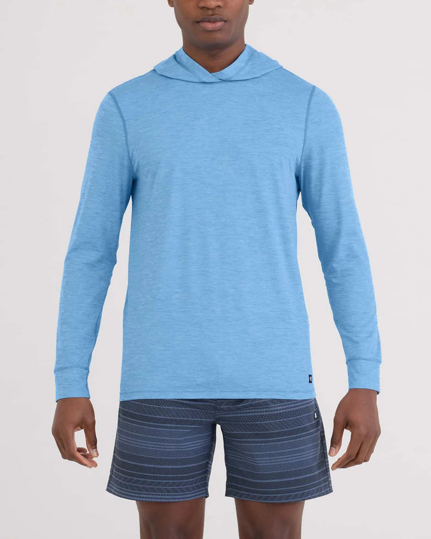 SAXX Men's Droptemp All Day Cooling Hoodie TRANQUIL BLUE HEATHER
