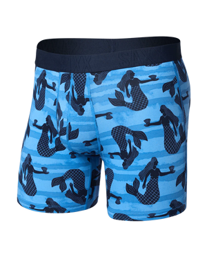 SAXX Men's Droptemp Cooling Cotton Boxer Briefs LA SIRENA-BLUE
