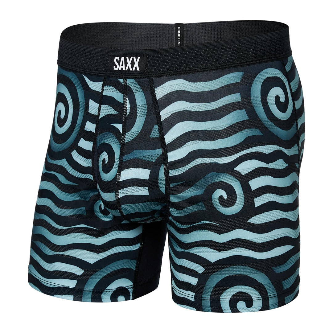 SAXX Men's Droptemp Cooling Mesh Boxer Briefs Rip Tide Stripe