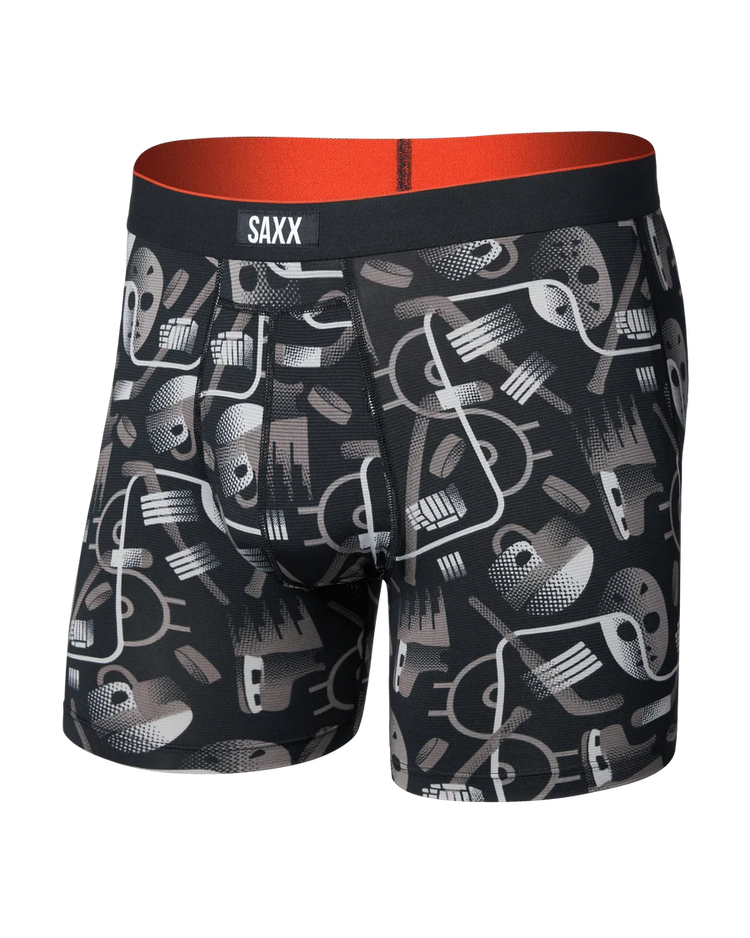 SAXX Men's Multi Sport Mesh Boxer Briefs HOCKEY CONDUIT-BLACK
