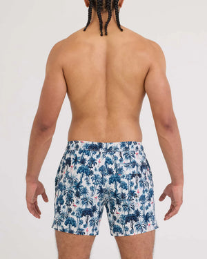 SAXX Men's Oh Buoy 2-in-1 5" Volley Swim Short  PALM MIX-WHITE SAND
