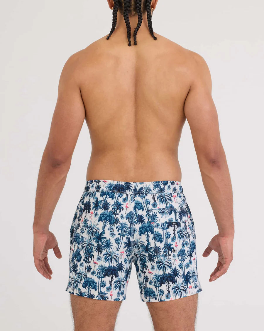 SAXX Men's Oh Buoy 2-in-1 5" Volley Swim Short  PALM MIX-WHITE SAND
