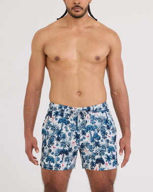 SAXX Men's Oh Buoy 2-in-1 5" Volley Swim Short  PALM MIX-WHITE SAND
