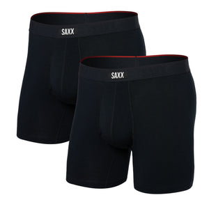 SAXX Men's Vibe Boxer Briefs 2-Pack Black/Black Medium
