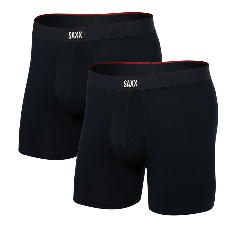 SAXX Men's Vibe Boxer Briefs 2-Pack Black/Black Medium
