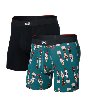 SAXX Men's Vibe Boxer Briefs 2-Pack NUTCRACKER 25/BLACK

