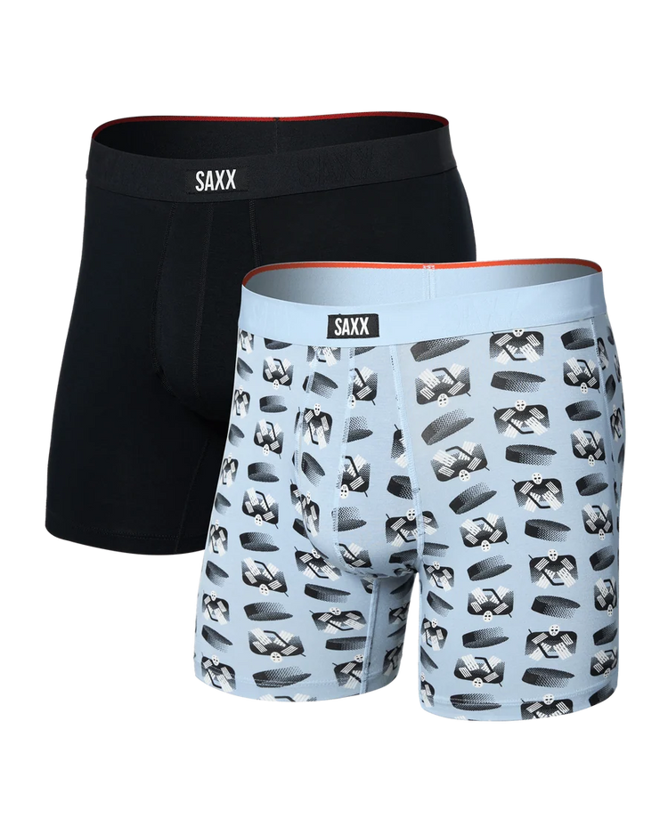 SAXX Men's Vibe Boxer Briefs 2-Pack PUCK STOPPER/BLACK
