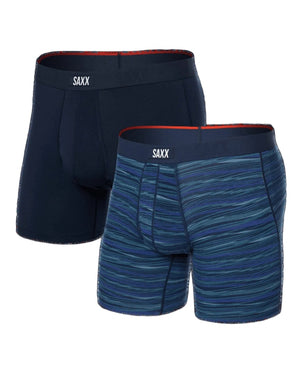 SAXX Men's Vibe Boxer Briefs 2-Pack Surge Spacedye/Navy Medium
