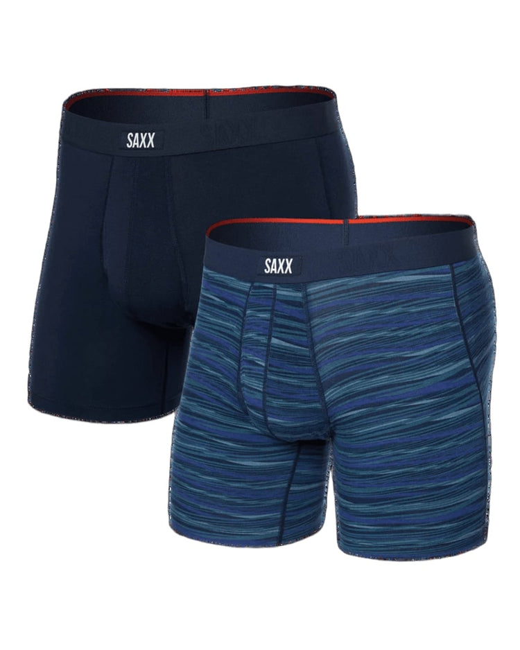SAXX Men's Vibe Boxer Briefs 2-Pack Surge Spacedye/Navy Medium
