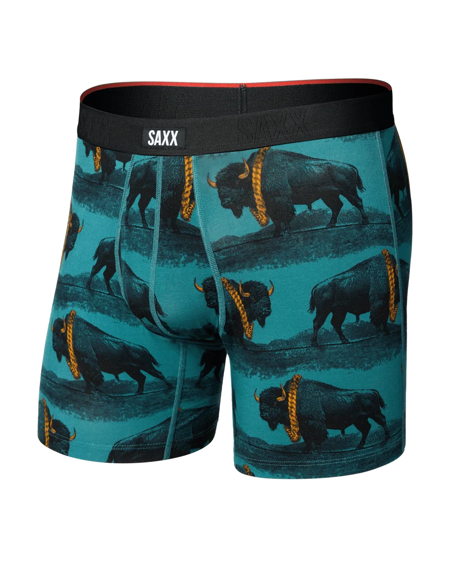 SAXX Men's Vibe Boxer Briefs BISON BLING- SEASCAPE
