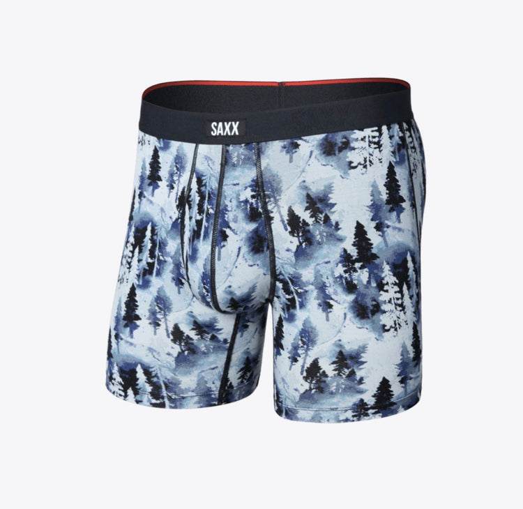 SAXX Men's Vibe Boxer Briefs FORESTLAND- MIDNIGHT BLUE
