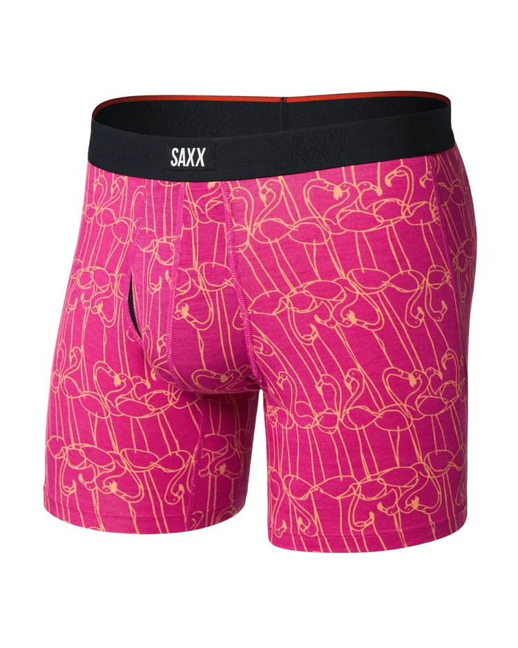 SAXX Men's Vibe Boxer Briefs Flamingo Ink
