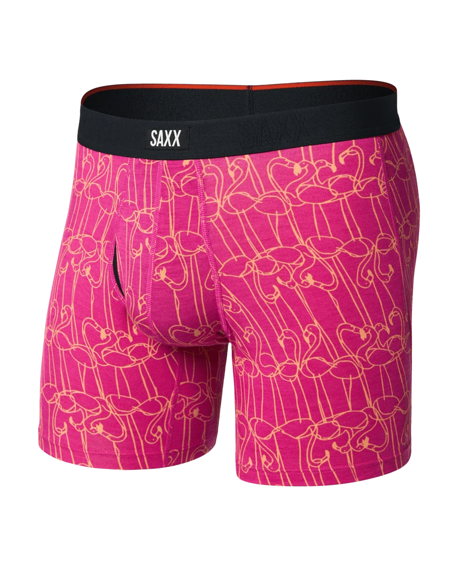 SAXX Men's Vibe Boxer Briefs Flamingo Ink
