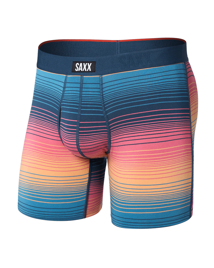 SAXX Men's Vibe Boxer Briefs HAZY STRIPE-SUNSET
