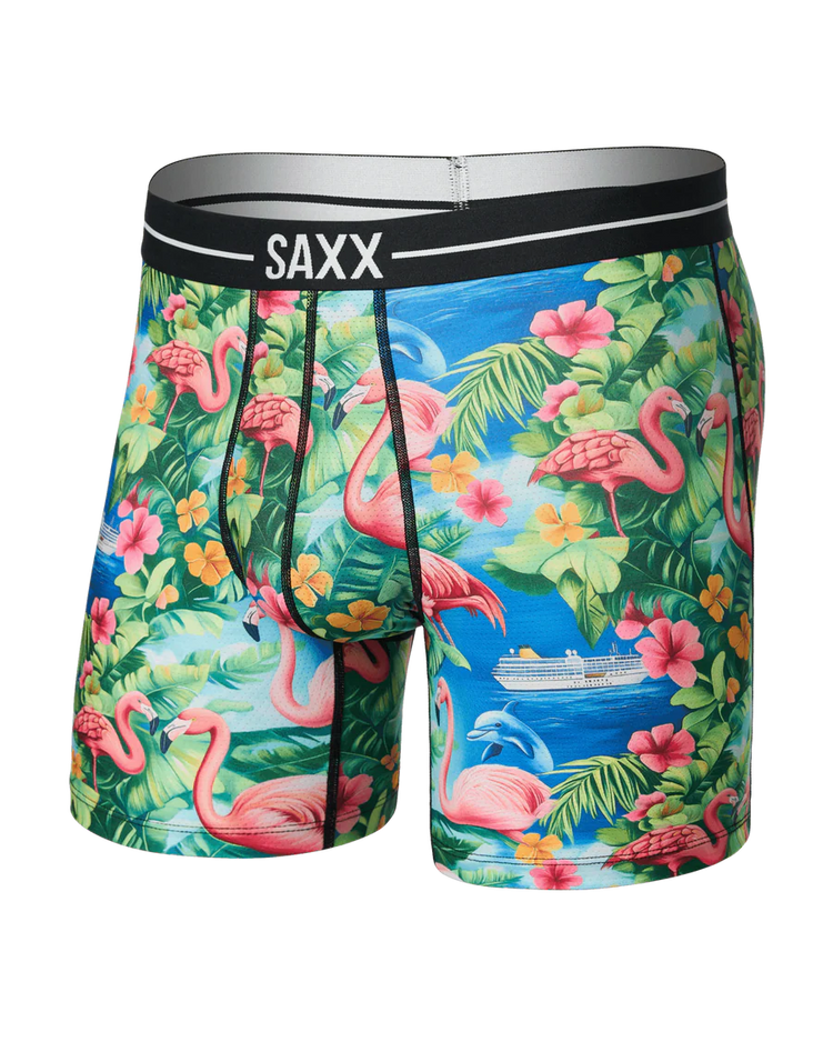 SAXX Men's Volt Boxer Briefs FLAMINGO BAY-MULTI
