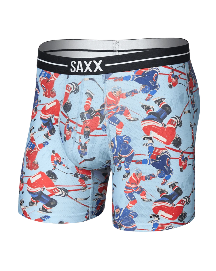 SAXX Men's Volt Boxer Briefs HOCKEY BRAWL- BLUE
