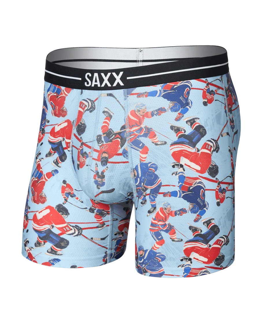 SAXX Men's Volt Boxer Briefs HOCKEY BRAWL- BLUE
