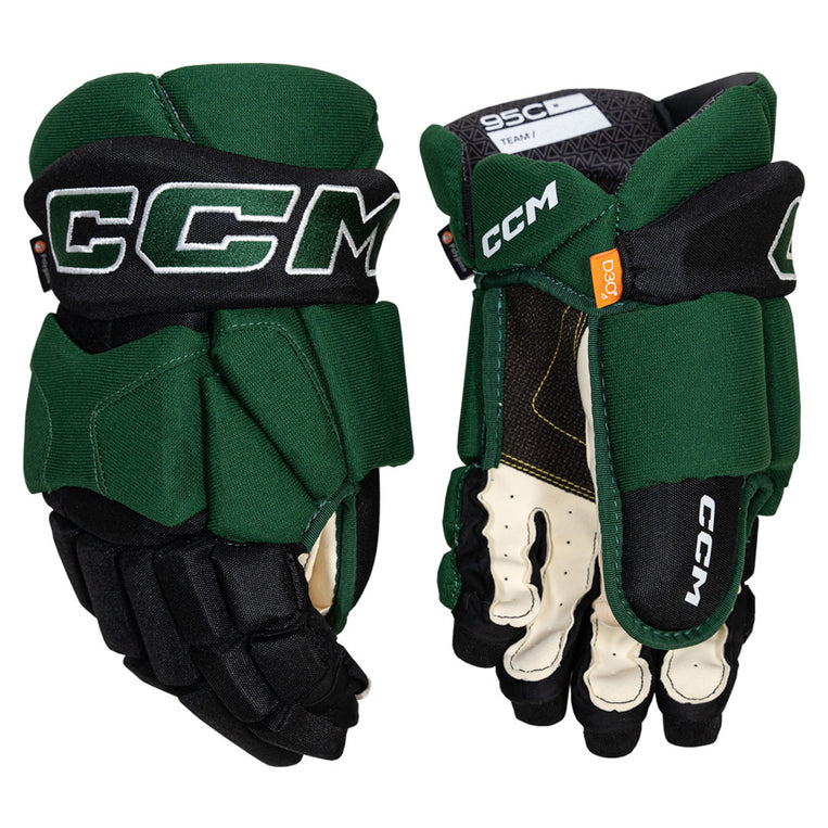 CCM Senior HG95C Hockey Player Gloves Dark Green Black