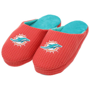 FOCO Men's NFL Miami Dolphins Big Logo Waffle Slipper