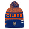 Fanatics Men's NHL Edmonton Oilers 2023 Rink Cuffed Pom Knit Toque Blue/Orange