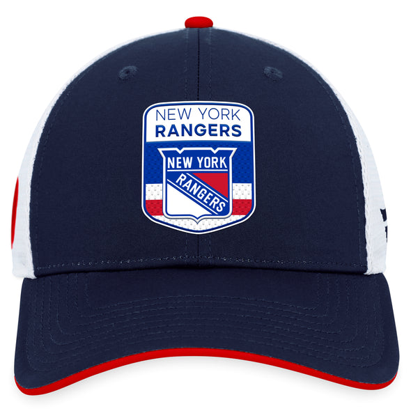 Shop Fanatics Men's NHL New York Rangers 2023 Adjustable Draft Cap Hat Edmonton Canada Store