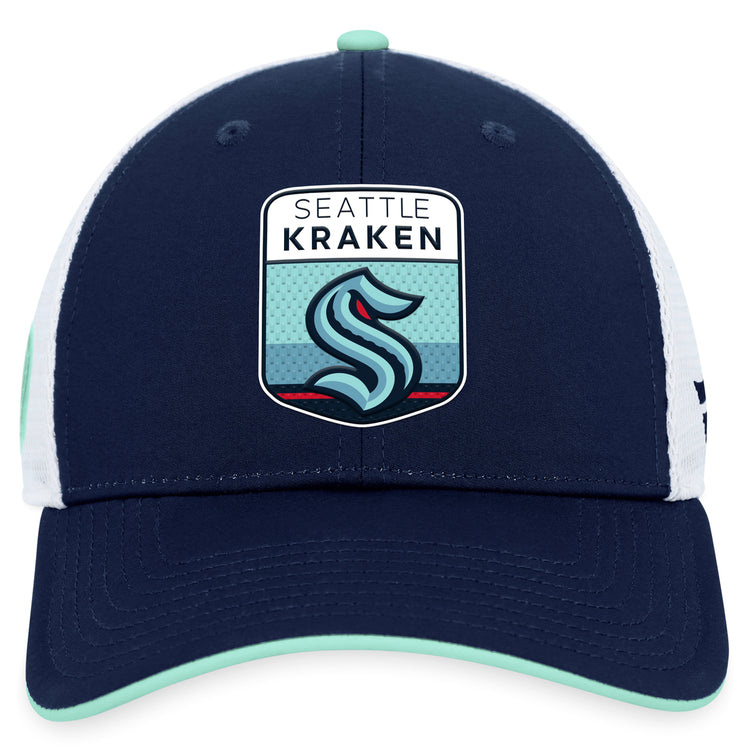 Shop Fanatics Men's NHL Seattle Kraken 2023 Adjustable Draft Cap Hat Edmonton Canada Store